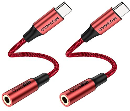 USB C auf 3,5 mm Kopfhörerbuchse Adapter, USB C auf Aux Audio Dongle Kabel kompatibel mit Pixel 6 5 4 3 2 XL, Samsung Galaxy S22 S21 S20 Ultra S20 + Note 20 10 S10 S9 Plus iPad Pro