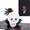 ANEWISH 3D Halloween Schädel mit Rose Pop-up Karte, Falten Karte mit Umschlag für Halloween