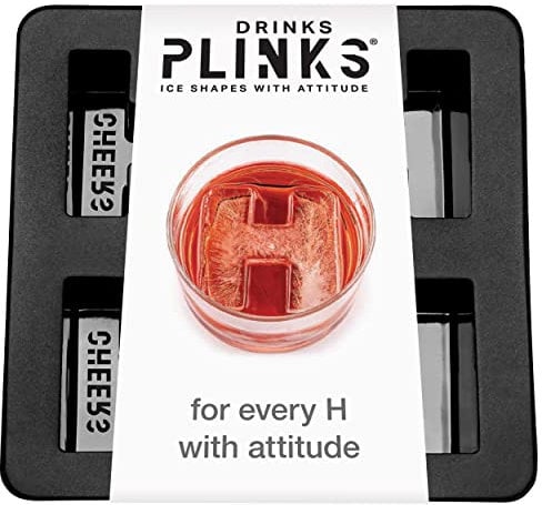 DRINKSPLINKS Bandeja de silicona para cubitos de hielo – Letra H personalizada con monograma personalizado para whisky, bourbon, cócteles y regalos personalizados con iniciales. Molde del alfabeto