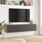 [en.casa] TV Hängeboard Lapinlahti Lowboard Hängeschrank 140 cm TV Board Fernsehtisch Wandregal hängend Eiche rustikal/Anthrazit