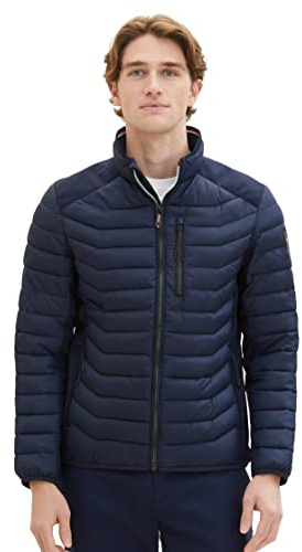 TOM TAILOR Herren Hybrid Steppjacke mit Stehkragen