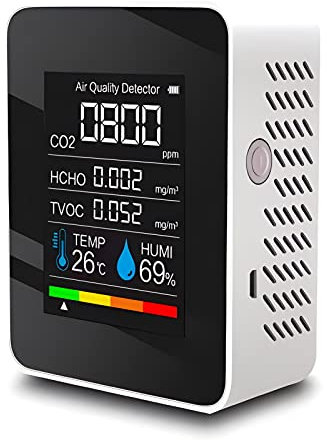 OBEST Détecteur de CO2,Moniteur Numérique Portable de Température de l'air et Capteur d'humidité pour la Maison,l'usine,Le Bureau et Les Environnements Intérieurs