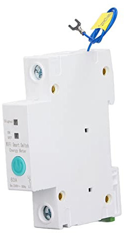 1P 63A WIFI Smart Disjoncteur Commutateur WIFI avec Compteur D'énergie Compteur De Puissance Rail DIN Commutateur Courant Tension Puissance pour Ewelink APP Contrôle Sans Fil