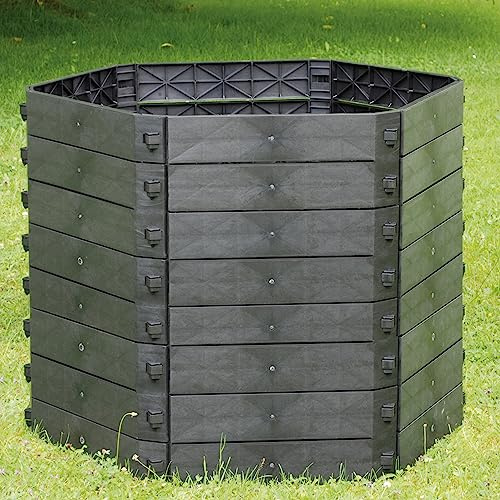 NYVI Gartenkomposter/Hochbeet NYVIGreen XXL Set 1050 Liter - Schnellkomposter aus wetterfestem & recyceltem Kunststoff - auch als Blumenbeet - Pflegeleicht, Steckmontage ohne Werkzeug