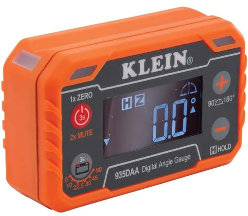 Klein Tools 935DAA Digitale elektronische Wasserwaage und Winkelmesser, LED-Winkelwarnung, Messen und Einstellen von Winkeln, 0-90 und 0-180 Grad Bereiche
