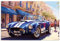 ARTland Wanddeko Wandbild Alu Verbundplatte für Innen & Outdoor Bild 30x20 cm Auto Sportwagen Cabrio Shelby AC Cobra Blau Frankreich U5CU
