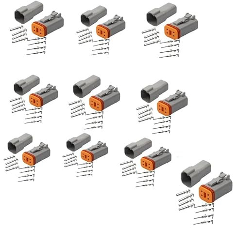 Lot de 10 connecteurs de voiture étanches à 4 broches mâles et femelles - Connecteurs électriques pour voiture et moto