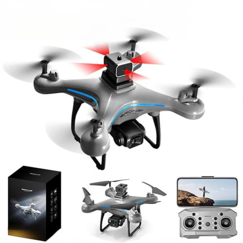 Mini Drone con Cámara 4K, Drone Selfie, Lente Dual HD Zoom 50x Evitación de Obstáculos en 4 Direcciones Giros de 360 Grados Disparo Inteligente de Belleza para Niños