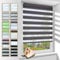 Zarnan Doppelrollo Klemmfix ohne Bohren Anthrazit 80x120cm(Stoffbreite 76cm) Duo Rollo Blickdicht Zebrarollo Rollos für Fenster ohne Bohren für Wohnzimmer Küche Büro lichtdurchlässig und verdunkelnd