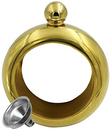 XANAYXWJ Frasco de Cadera Pulsera de Brazalete de 3.5 oz Petaca con Embudo Acero Inoxidable Alcohol Whisky Petaca de Bolsillo Flagon Chic Drinkware Petacas para Mujeres (Tamaño: C)