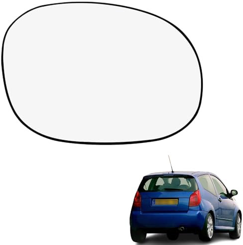 Ruolin Espejo Retrovisor Coche Derecho, Retrovisor Exterior Coche Cristal de Retrovisor Calefactable Compatible con Citroen C2 C3 Pluriel XSARA Picasso, Compatible con Peugeot 206 1007