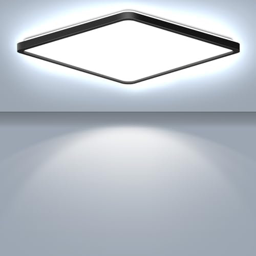 RDGOOD 18W Deckenleuchte LED Deckenlampen 1800LM 4000K, Ultraslim Flach Panel LED Lampe Mit Hintergrundbeleuchtung Für Wohnzimmer/Kinderzimmer/Küche/Flur/Schlafzimmer/Keller/ 22 * 22 * 2.5cm