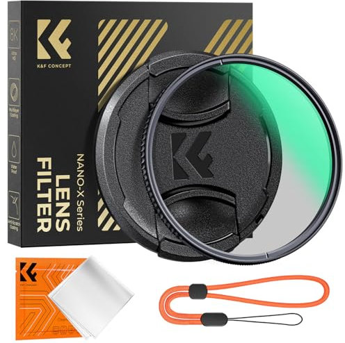 K&F CONCEPT Filter 82mm Polfilter CPL HD Optisches Glas mit Multi-Nano-Beschichtung mit Objektivdeckel, Filter+Objektivdeckel Kit (Nano-Xcel)