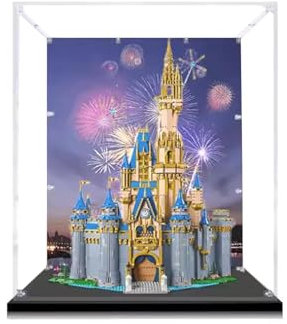 Display Case for Lego Disney Castle 43222, Dustproof, UV-Protected, Custom Fit Showcase, Gifts for Lego Lovers, Storage (Theme B-82*62*37cm)