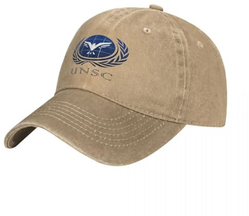 QIYAEUA Unisex Visier UNSC Baseballkappe Infinite Skate Verstellbar Gewaschen Trucker Hut Frauen Streetwear Casual Washed Snapback Cap