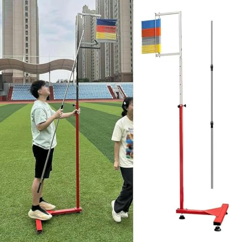 asdchZen Tester di Salto Verticale per Basket, Attrezzatura per Allenamento Pallavolo Regolabile in Metallo, Scuola, Palestra, Casa, Strumento di Misurazione del Salto in Piedi, 1,7-3,6 M