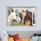 SUPERDANT Wandsticker Pferde Vor Dem Fenster Tier Wandaufkleber Groß Farbenfroh Pferd Wandtattoo Pferd Kunstwandbild Vinyl Wandsticker Schlafzimmer Wohnzimmer Dekoration Wandkunst Wandbild