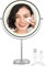 OMIRO Magnifying Mirror with Light-10 Inch, Makeup Mirror with Light-3 Lighting Modes, Dual-Sided (1x/10x), Rechargeable, Touch Control & Height Adjustment - Silver