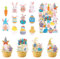 ARTGUTS 70 Stück Essbare Ostern Tortendeko, Ostern Tortendeko, Cupcake Toppers,Happy Easter Muffin Deko,Essbare Osterhasen Tortendekorationen,für Geburtstag und Festlichkeiten