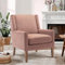 COLAMY Moderner Flügelrücken-Sessel für das Wohnzimmer, Polsterstoff Akzent-Sessel, Einzelsessel mit Loungesitz und Holzbeinen für Büro/Schlafzimmer/Leseecken, Rosa