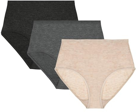 ZSOSBA METARINO Women's Underwear High Waisted Ladies Panties Merino Wool Sports Active Briefs 3 Pack (US, Alpha, Medium, Regular, Regular, Pack1)