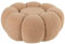 Pouf Hocker Stoffbezug Bouclé hellbraun rund 60cm Polsterhocker 27cm Beaufort