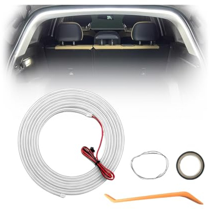 Czerio Dynamic Flowing Car Trunk Light Strip, Kofferraum Beleuchtung Led Band, Automatischer Sensor Tail Box Light Strip, Kofferraum Lichtstreifen Lichtleiste (Weiß, 4m Dauerlicht)