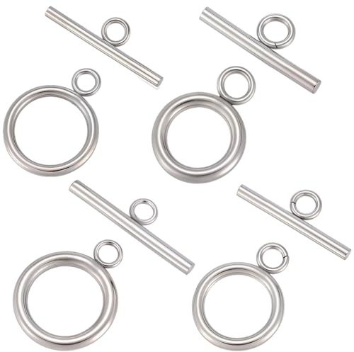 Beebeecraft 40 Sätze 4 Größen Kniehebelschnalle 304 Edelstahl OT T-Ring Schnalle für Armband Halskette Schmuck Herstellung DIY