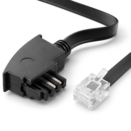 1aTTack.de 1x 10m - TAE-F Stecker auf Western 6/2 DEC Stecker 2-adrig für Telekom Splitter NTBA DSL (versetzte Rastnase)