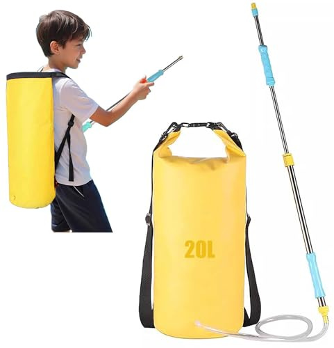 GLHYUOP 20000ml Rucksack Water Soaker Toy, Wasserschlachten Spielzeug Verstellbare TräGer Wasserpistolen-Set Sommer-Interaktionsspiel, FüR Strand/Pool/AußEnbereich