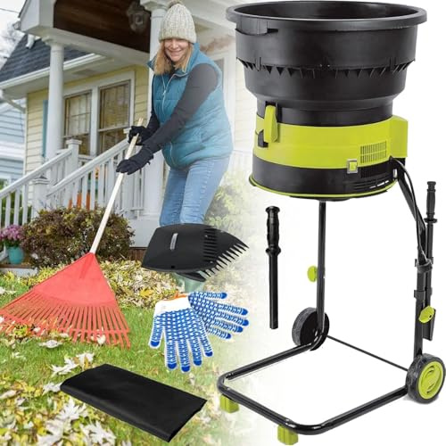 2500W elektrischer Laubmulcher ohne Messer, Häcksler Garten, kabelgebundener elektrischer Häcksler, 8.000 U/min, mulcht bis zu 208 L Laub pro Minute für Blätter, Gras und Gartenschnitt,noPowercord