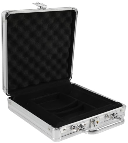 FIXOSHEE Aluminium Poker Chip Case Große Kapazität Pokerkarten Aufbewahrungsbox Robuster Metallkoffer mit Sicherungsverschluss für Poker Chips und Karten Transport