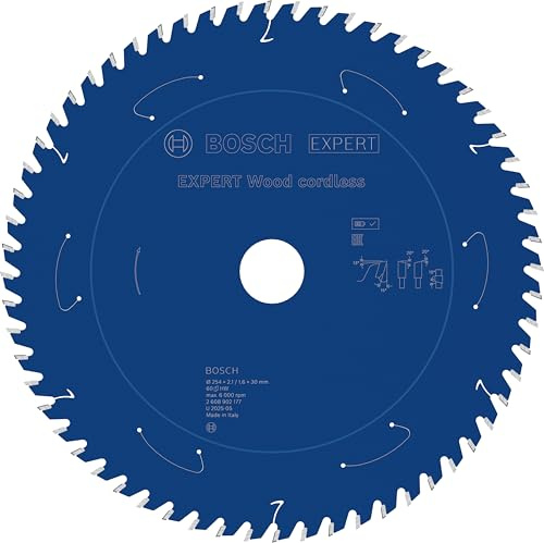 Bosch 1x Expert Wood Cordless Circular Saw Blade for Table Saw | for Softwood, Hardwood, Ø 254 mm, Professional Accessory Table Cordless Circular Saw