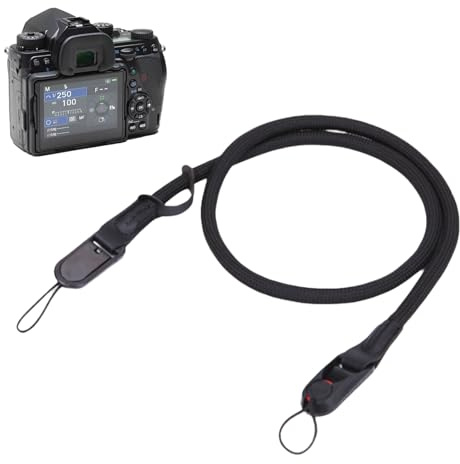 NICEIN Kameragurt, Kamera Schultergurt mit Schnellverschluss, Schwarz Kamera Tragegurt, Handgeflochten Camera Strap für SLR DSLR Digitale, Kann Gewaschen Werden Kamera Gurt, 116cm