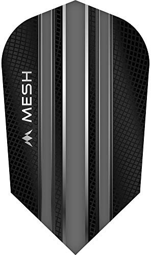 Mission Darts Mesh Dart Flights | 100 Mikron UV-Finish | schlanke Form, grau, 1 Set mit 3 Flights (1xF1997)