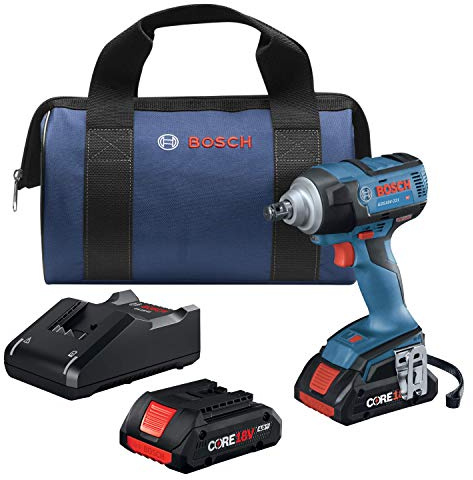 Bosch GDS18V-221B25 18V EC Brushless 1/2 in. Impact Wrench Kit with (2) CORE18V 4.0 Ah Compact Batteries