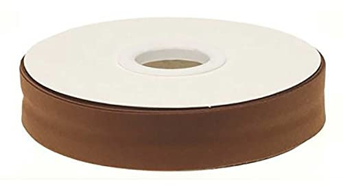 20m Schrägband Polycotton unifarben 20mm breit gefalzt Einfassband Farbwahl, Farbe:kupferbraun