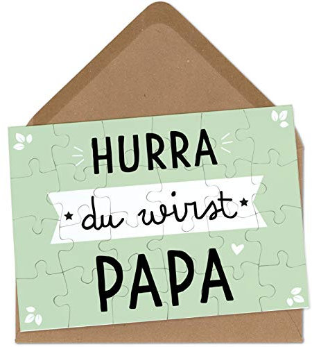 OWLBOOK Du wirst Papa Puzzle mit Brief-Umschlag Geschenke Geschenkideen für die Familie zur Geburt & Schwangerschaft verkünden