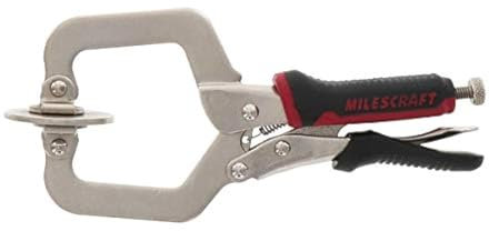 Milescraft 4000 2in Face Clamp Premium Heavy Duty, Locking, C-Clamp with Adjustable Swivel Pads, for Pocket Hole Joinery, Wood Projects, Welding and More