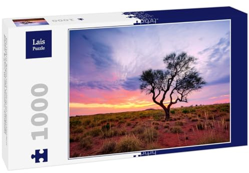 Lais Puzzle Ein Hakea-Baum Steht allein im australischen Outback während des Sonnenuntergangs. Pilbara-Region, Westaustralien, Australien 1000 Teile