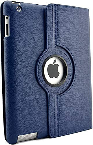 Leather Rotate 360° Stand Case For Apple iPad 10.2 9th Gen 2021 8th Gen 2020 & 7th Generation 2019 (BLUE)