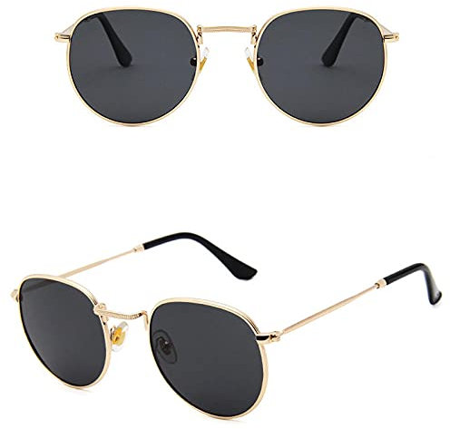 WQZYY&ASDCD Sonnenbrille Herren Damen Klassische Polarisierte Runde Im Metallstil Damen Vintage Retro Brille Herren Shades Uv400-Bg
