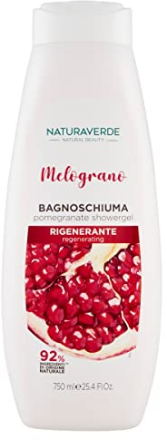 Naturaverde | Natural Beauty Granatapfel Duschgel, regenerierend, Duschgel für die Familie, Duschbad für Damen und Herren, Körperseife, 750 ml