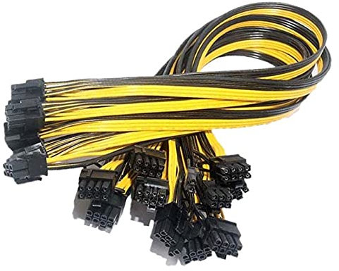 Lot de 10 câbles d'alimentation PCI-E 6P vers 8P (6 + 2) broches carte graphique PCI-e Express VGA câble d'extension d'alimentation pour carte de dérivation de minage éthereum DPS-1200FB 50 cm