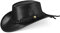 Black Forest Fox® Texas Western Reiten Cowboy Leder Hut (Black, M)