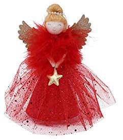 CGB Giftware | Christmas Light Up Angel Tree Topper - Red | Joy To The World Range | Angel | Christmas | Festive | Xmas | Tree Decoration | GB05941
