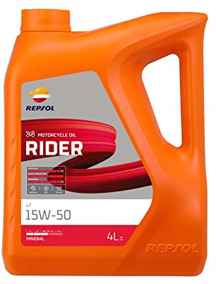 REPSOL Aceite de motor 15W-50 Rider Aceite para motor API SL 4T 4L