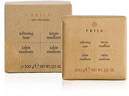 Prija Softening Vegetable Soap Gift Pack for Hand Cleansing and Moisturising, Premium Enriched Hydrating Hand Soap with Vegetable Glycerin in Travel Size 3 x 100g