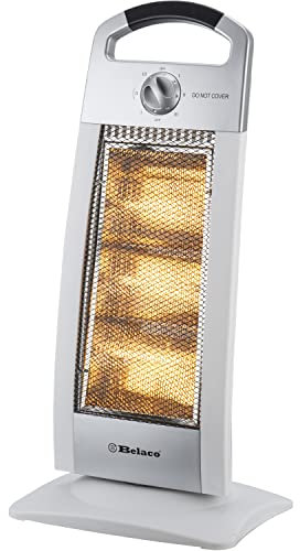 Belaco New upgraded Halogen Electric Heater Oscillating option portable heater 1200W home office room heater with free 3pcs tube replacement