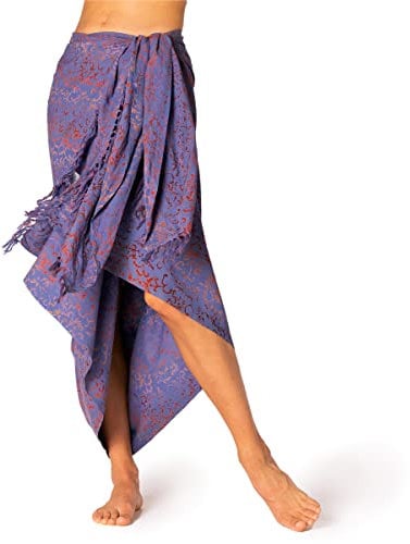 PANASIAM Sarong B106 blue flower, L